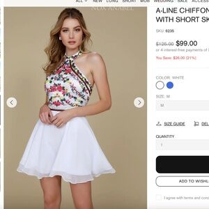 White floral short dress